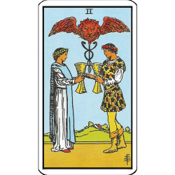 Carta 2 de Copas – Tarot Rider Waite original – Arcano Menor en español