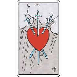 Carta 3 de Espadas – Tarot Rider Waite original – Arcano Menor en español