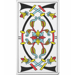 Carta del Dos de Espadas del Tarot de Marsella 1751