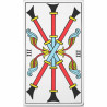 Carta del Tres de Bastos del Tarot de Marsella 1751